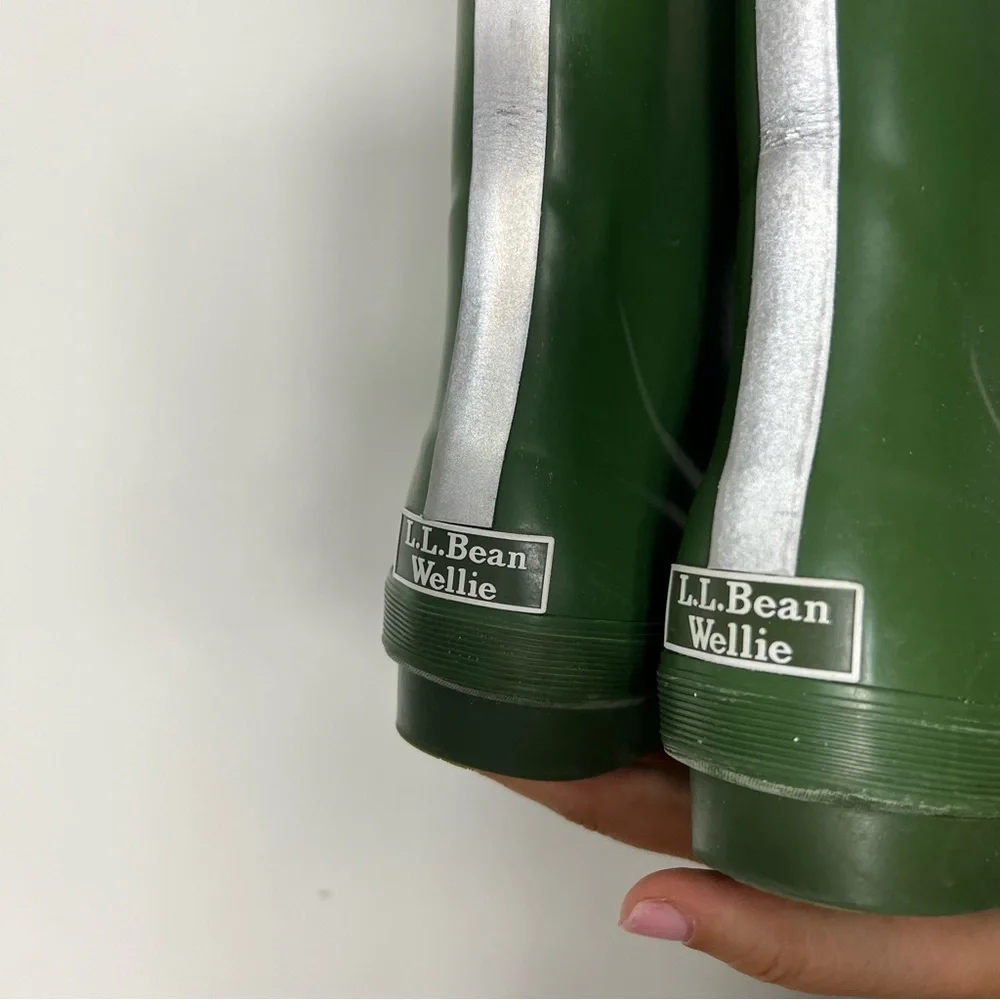 L.L. Bean Wellies Rain Boots Waterproof Green Kids Size 4